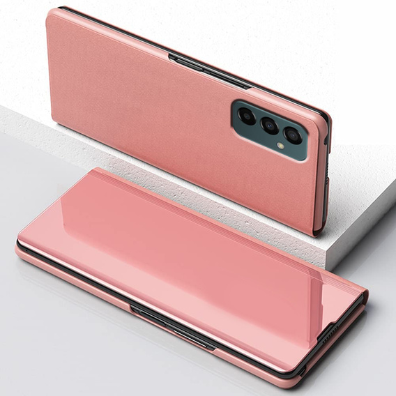 Telefontok a Samsung Galaxy M23 5G / M13, Clear View, rózsaszín rose gold