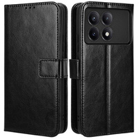 Pattintható tok a Xiaomi Poco F6 Pro, Crazy Horse Wallet, fekete