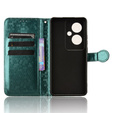 Flap tok Oppo Reno 11F 5G, Wallet Rhombus, zöld