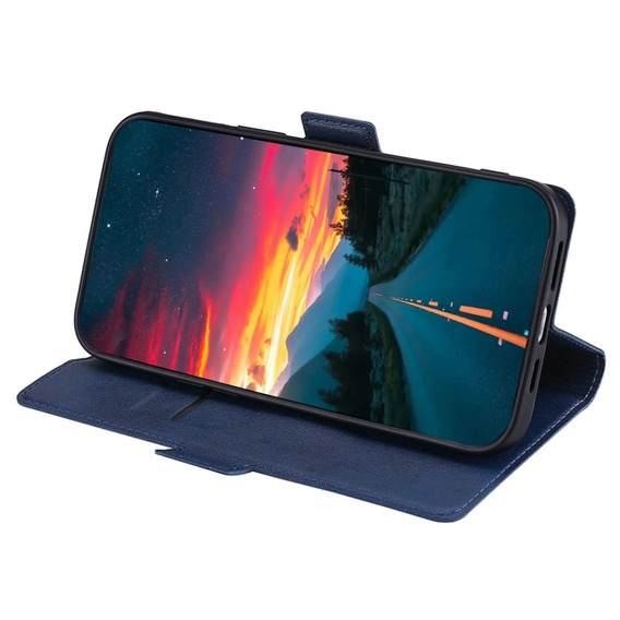Pattintható tok a Motorola Edge 30 Neo 5G, Wallet Thin Magnet, sötétkék
