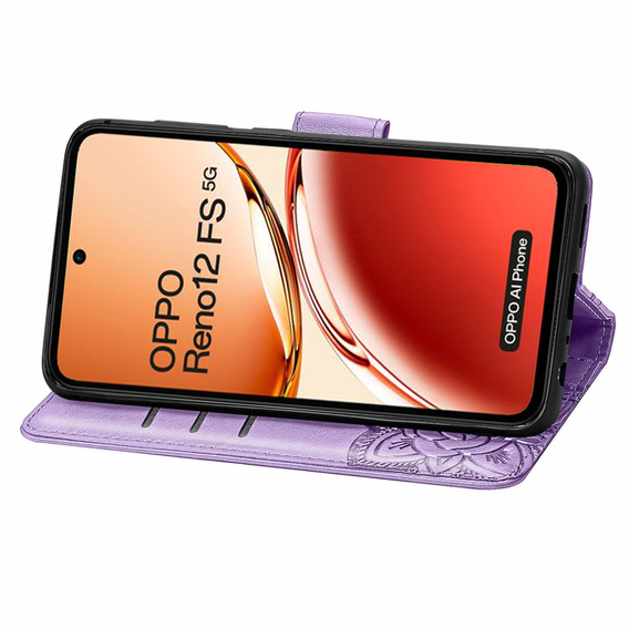 Pattintható tok a Oppo Reno 12FS / 12F, Butterfly, lila