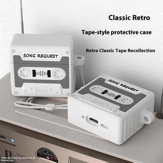 Retro szilikon kazettás tok Apple AirPods Pro 3 készülékhez