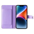 Pattintható tok a iPhone 15 Pro Max, Wallet Zipper Pocket, lila