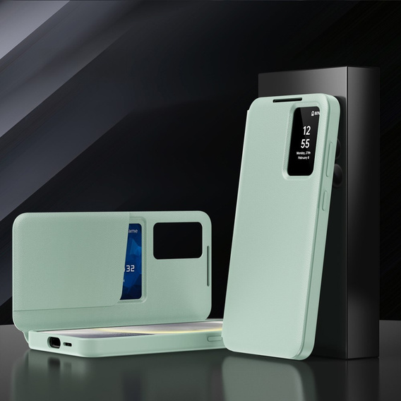 Flip tok Samsung Galaxy S25, Smart View Wallet, zöld