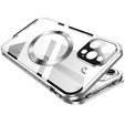 Magnetic Dual Glass MagSafe tok iPhone 16 Pro Max, ezüst