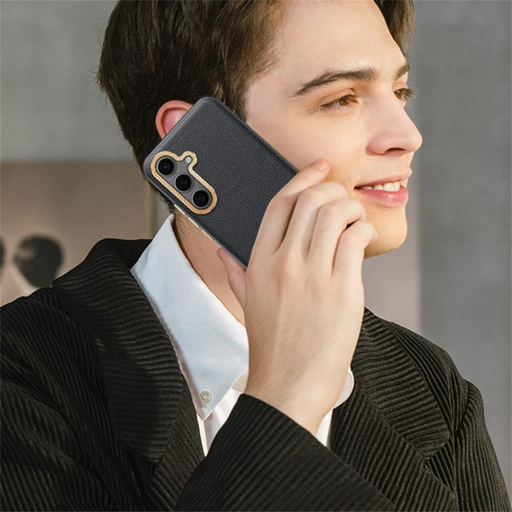 Bőr tok Samsung Galaxy S25+ Plus, leather hybrid, fekete