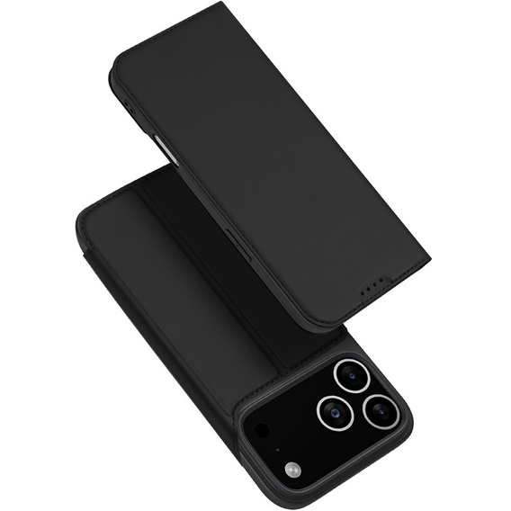 Dux Ducis tok iPhone 17 Pro Max, Skin Pro, pánttal, kártyafoglalattal, fekete