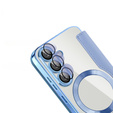 Pattintható tok a Samsung Galaxy S25+ Plus, RFID Wallet MagSafe CamShield, kék
