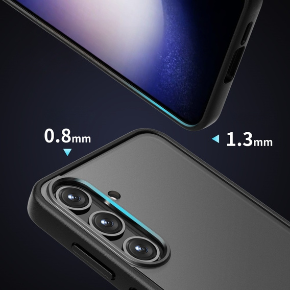 Tok Samsung Galaxy S24, Fusion Hybrid, kameravédelemmel, átlátszó / fekete