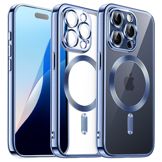 Tok iPhone 16 Pro-hoz, Electro MagSafe, kék + üveg a képernyőhöz