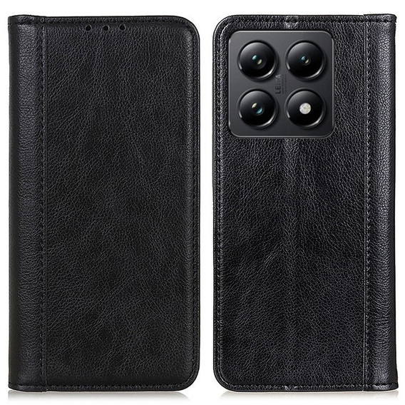 Telefontok a Xiaomi 14T, Wallet Litchi Leather, fekete