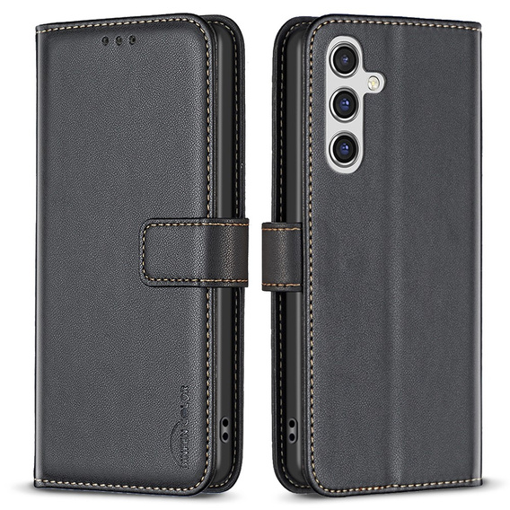 Pattintható tok a Samsung Galaxy A55 5G,BINFEN Wallet, fekete