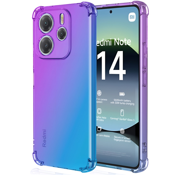 Tok Xiaomi Redmi Note 14 4G, Gradient Dropproof, Lila / kék