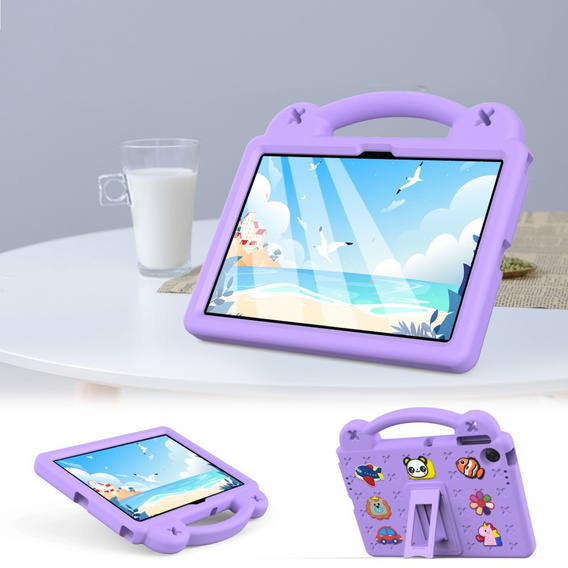 Gyermek tok Lenovo Tab TB311FU, Cute Patterns, állvánnyal, lila