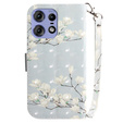 Pattintható tok a Motorola Edge 50 Pro 5G, Wallet, Magnolia Flowers szürke