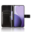 Pattintható tok Oppo Reno 14-hez, texturált Crazy Horse, fekete