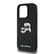 Karl Lagerfeld kemény tok Monogram Karl & Choupette fejcsapos tok iPhone 16 Pro-hoz
