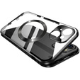 Magnetic Dual Glass MagSafe tok iPhone 15, fekete