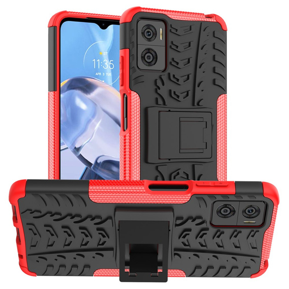 Telefontok a Motorola Moto E22 / E22i, Tire Armor, fekete / piros