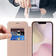 Pattintható tok a iPhone 16E, RFID Wallet MagSafe CamShield, rózsaszín