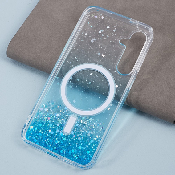 Tok Samsung Galaxy S24, Glittery, MagSafe-hoz, kék