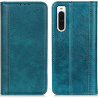 Telefontok a Sony Xperia 10 V, Wallet Litchi Leather, zöld