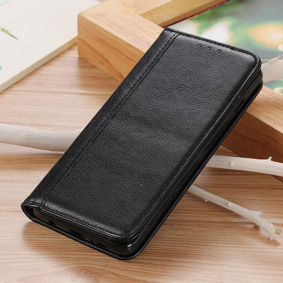 Telefontok a Iphone 16E, Wallet Litchi Leather, fekete
