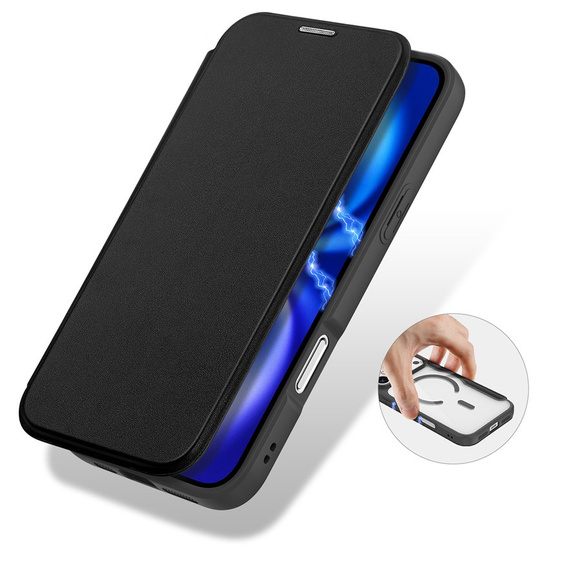 Dux Ducis tok iPhone 17 Pro-hoz, Skin X Pro, pánttal, MagSafe-hoz, fekete