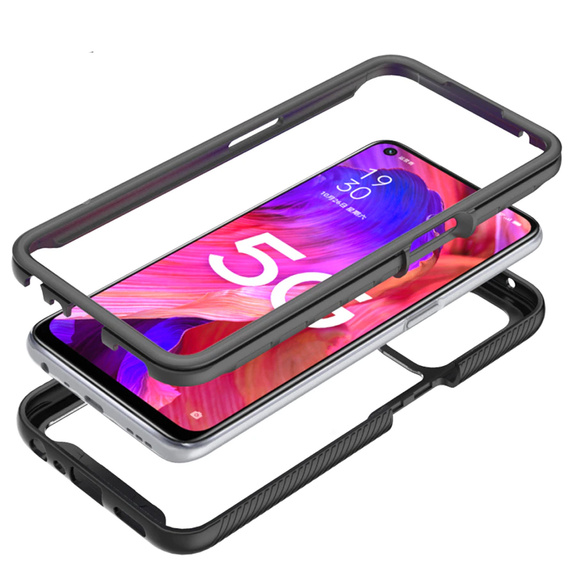 Tok OPPO A54 5G/A74 5G készülékhez, Shockproof, fóliával, kék