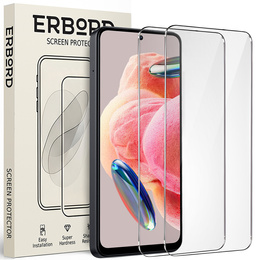 2x edzett üveg a Xiaomi Redmi Note 12 4G/5G / POCO X5 5G, ERBORD 9H Hard Glass a képernyőn