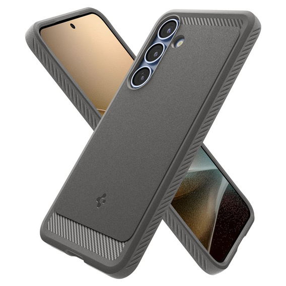 A Spigen tok Samsung Galaxy S25, Rugged Armor MagSafe, szürke + edzett üveg 9H
