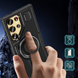 Telefontok a Samsung Galaxy S25 Ultra, Kickstand Ring, fekete