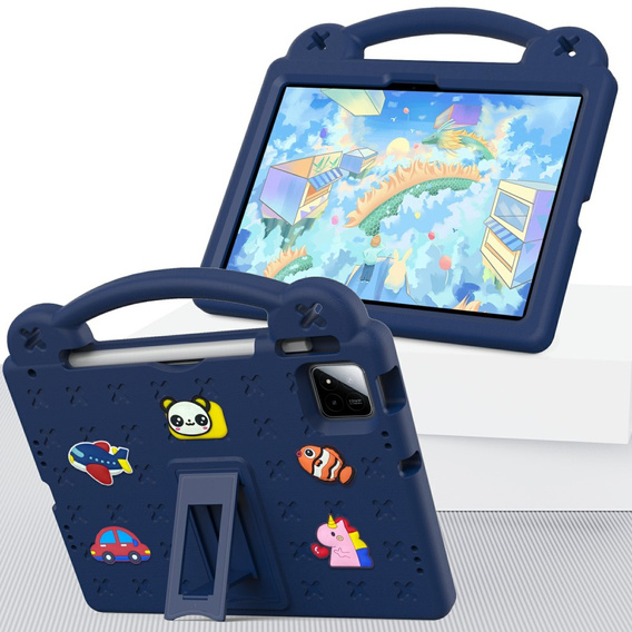 Gyermek tok Xiaomi Pad 7 / 7 Pro, Cute Patterns, állvánnyal, sötétkék