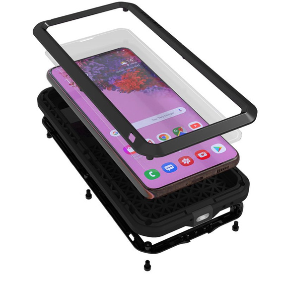 Love Mei Telefontok a Samsung Galaxy S21, armored with glass, fekete