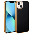 Telefontok a iPhone 13, Cowhide Leather, fekete