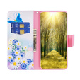 Pattintható tok a Samsung Galaxy M34, Wallet, butterfly & flowers, fehér