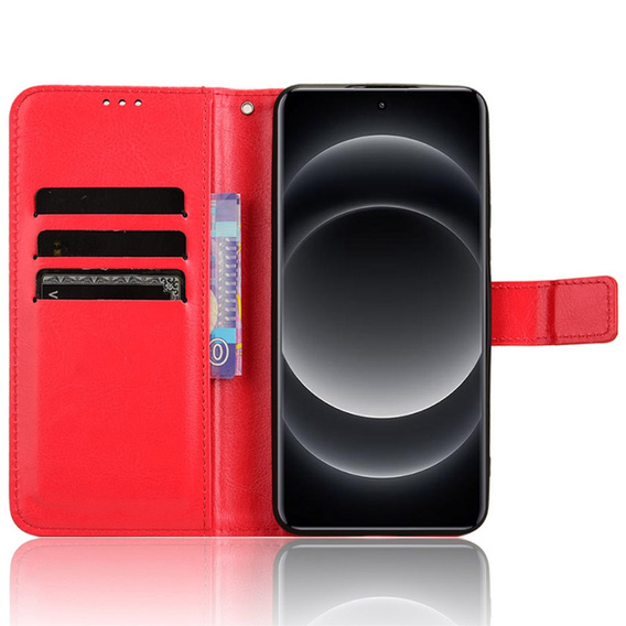Pattintható tok a Xiaomi 14 Ultra, Crazy Horse Wallet, piros