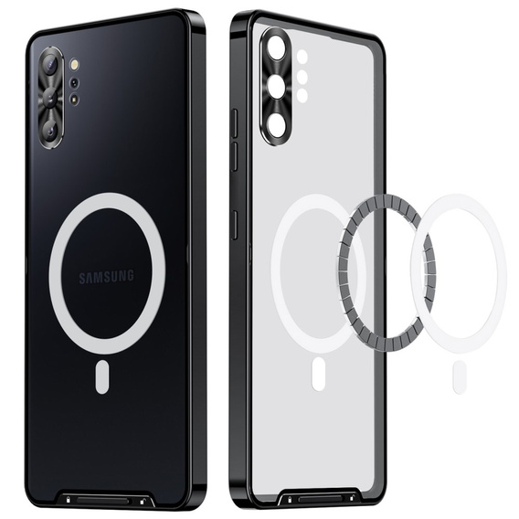 Kameravédő tok Samsung Galaxy Note 10+ Plus, CamShield MagSafe, átlátszó / fekete