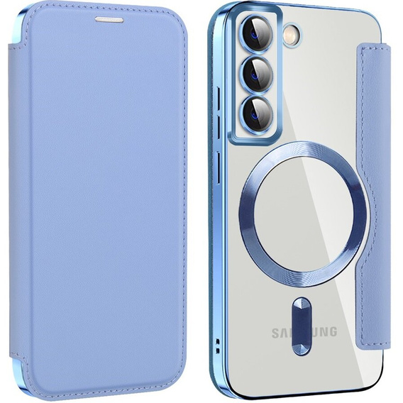 Pattintható tok a Samsung Galaxy S22 5G, RFID Wallet MagSafe CamShield, kék