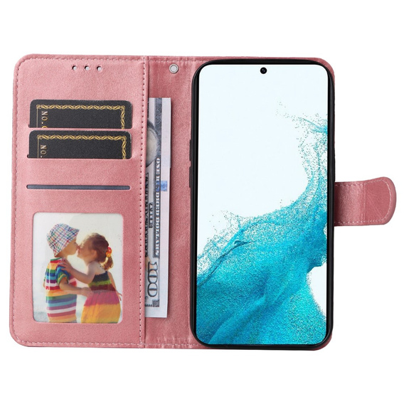 Pattintható tok a Samsung Galaxy A34 5G, Leather Wallet, rózsaszín rose gold