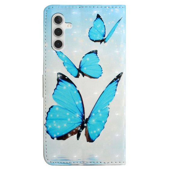Pattintható tok a Samsung Galaxy A05s Wallet, Butterflies, kék