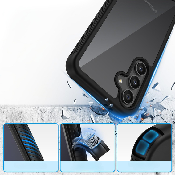 Tok Samsung Galaxy S24 FE készülékhez, Shockproof, fóliával, fekete