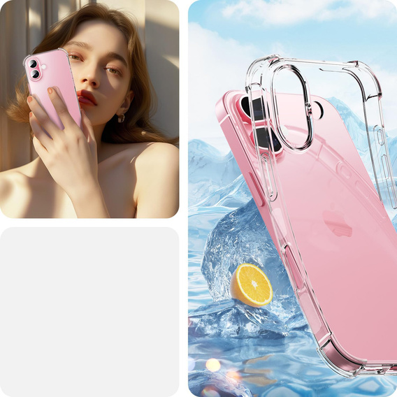 Tok a iPhone 16 Plus, Erbord Dropproof, átlátszó + Glass