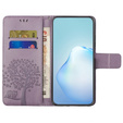 Pattintható tok a Motorola Moto E22 / E22i, Wallet, tree i sowy, lila