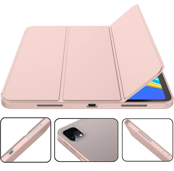 Tok iPad Pro 12.9" 2022/2021/2020 (6/5/4 gen.), Smart Pencil, tolltartóval, rózsaszín