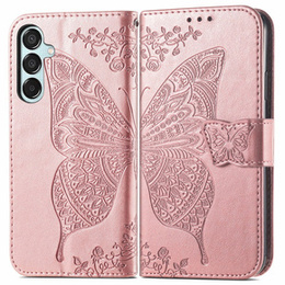 Pattintható tok a Samsung Galaxy M15 5G, Butterfly, rózsaszín rose gold