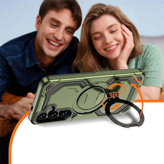 Mágneses tok állvánnyal Samsung Galaxy A57 5G készülékhez, zöld