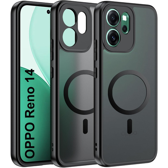 Matt tok Oppo Reno 14, MagSafe-hoz, áttetsző fekete