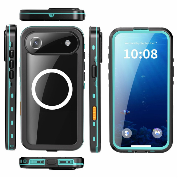 Tok iPhone Air készülékhez, vízálló IP68, SHELLBOX MagSafe, kék