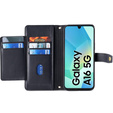 Pattintható tok a Samsung Galaxy A16, Wallet Zipper Pocket, fekete